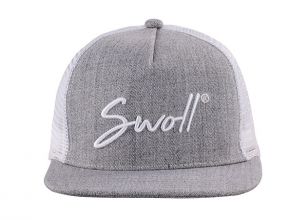 Grey and White Snapback Hat Custom Trucker Cap