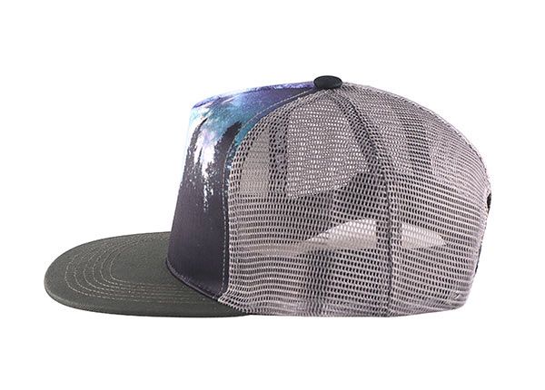 Side of Mossy Oak Printed Snapback Hat With Mesh Back