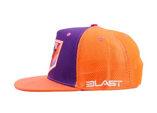 Side of Neon Snapback Trucker Hat With Patch