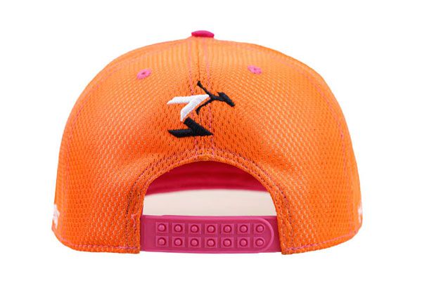 Back of Neon Snapback Trucker Hat With Patch