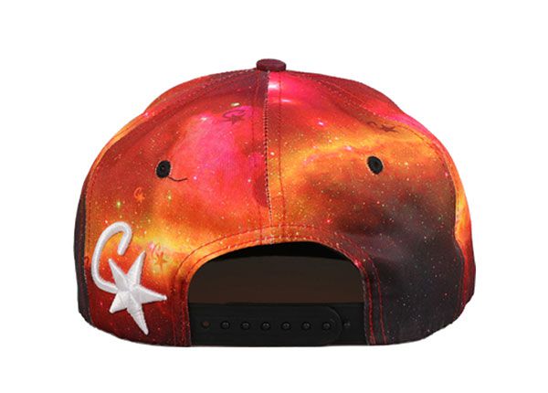 Back of Orange and Black Snapbacks