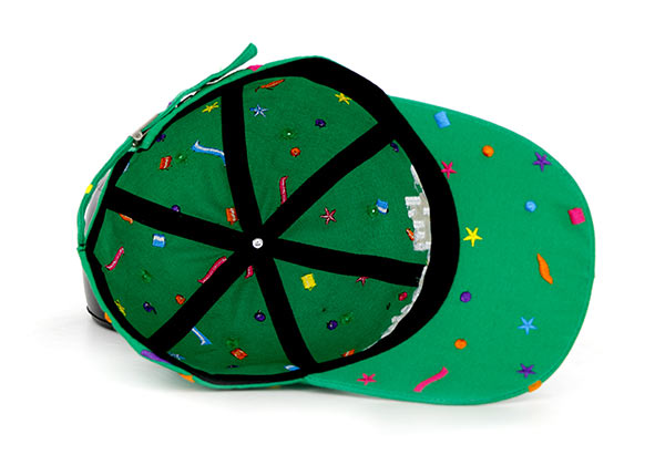 Inside of Green Party Snapback Hat With Curved Brim