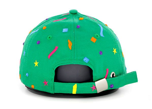 Back of Green Party Snapback Hat With Curved Brim