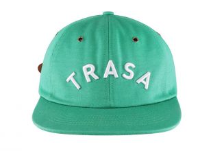 Plain Green Snapback 6 Panel Hat with White Embroidered Logo