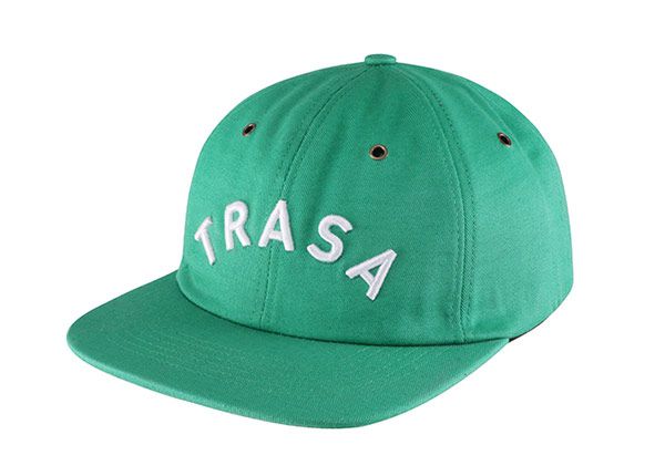 Slant of 6 Panel Plain Green Snapback with White Embroidered Logo