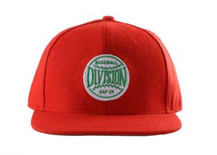Plain Red Snapback with Green Underbill Custom Wool Hats