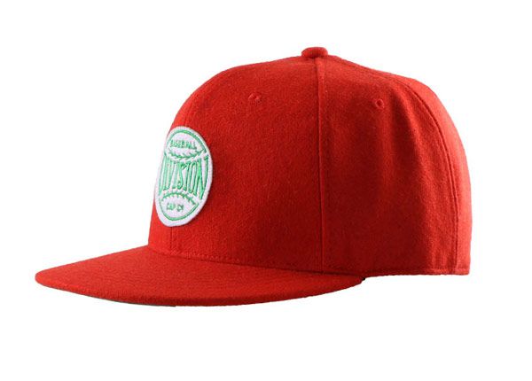 Slant of Woll Plain Red Snapback with Green Underbill