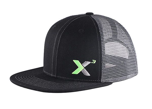 Slant of Plain Black Snapback Trucker Cap