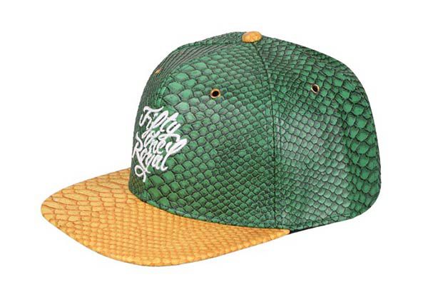 Slant of Custom Snakeskin Snapbacks Leather Caps