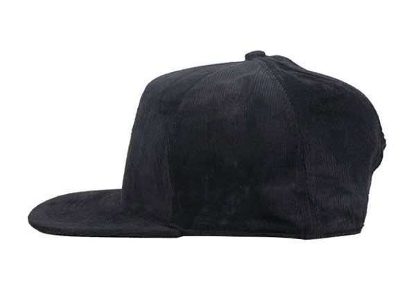 Side of Custom Black Classic Embroidered Snapback Hat
