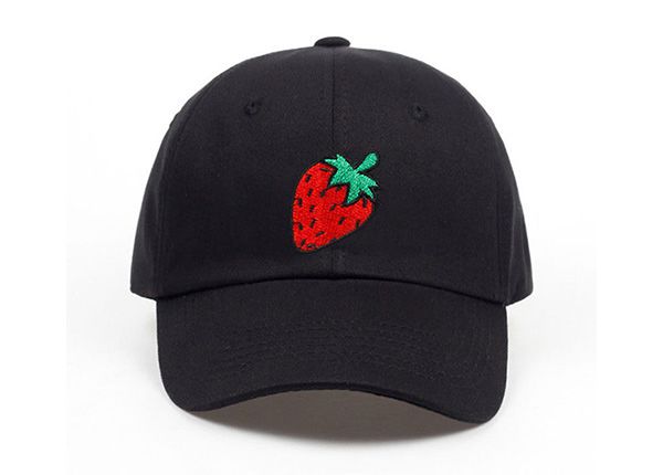 Front of Custom Embroidered Strawberry Baseball Cap