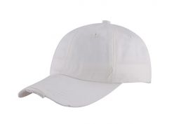 White Fitted Baseball Cap No Logo Dad Hat