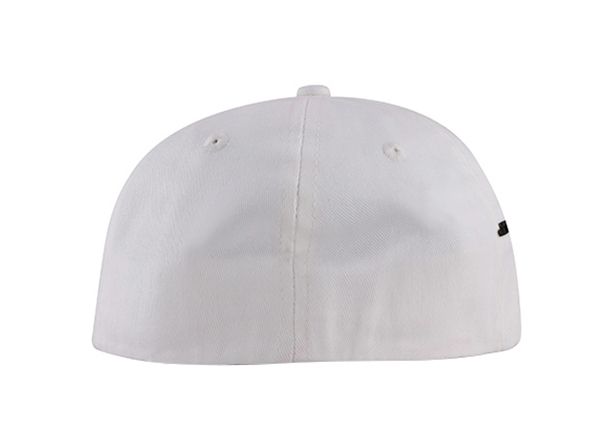 Back of No Logo White Fitted Baseball Cap