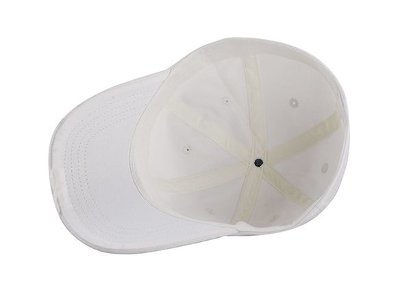 Inside of No Logo White Fitted Baseball Cap