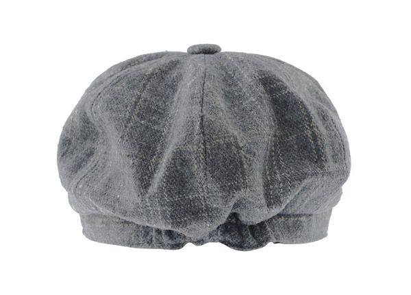 Back of Custom Wool Fitted Grey Baseball Cap