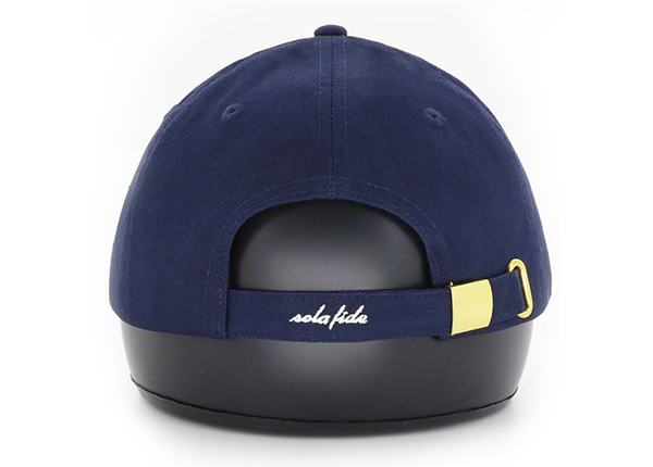 Back of Adjustable Premium Baseball Cap With Embroidred White Logo