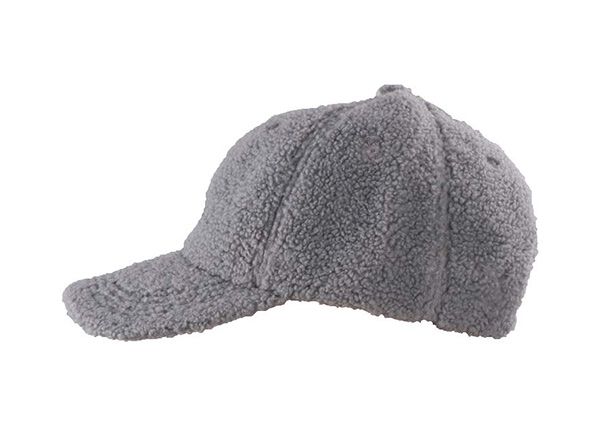 Side of Custom Grey Blank Wool Baseball Cap