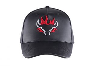 Custom Team Baseball Hats Black Leather Caps Whoelsale