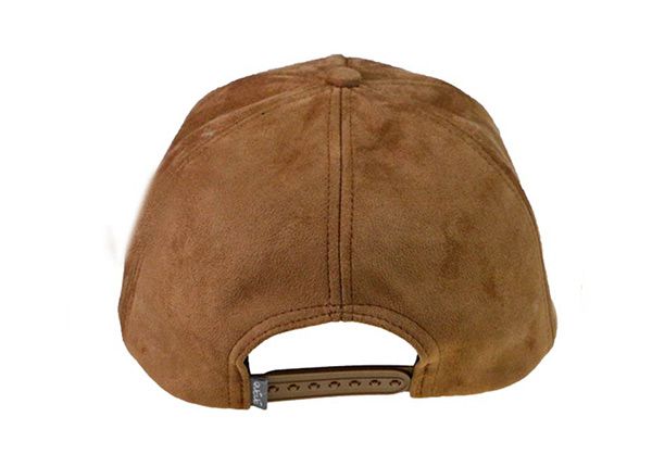 Back of Custom Brown Blank Suede Single Baseball Cap