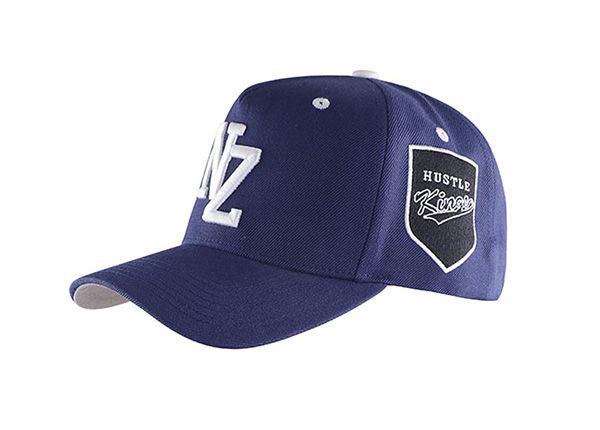 Slant of Navy Blue Baseball Cap With Khaki Underbill