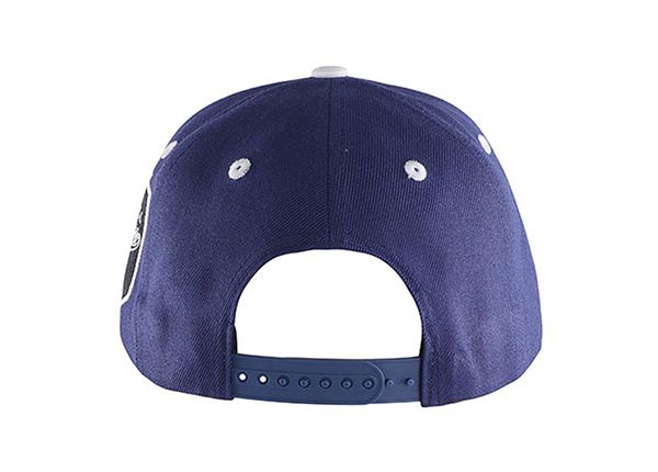 Back of Navy Blue Baseball Cap With Khaki Underbill