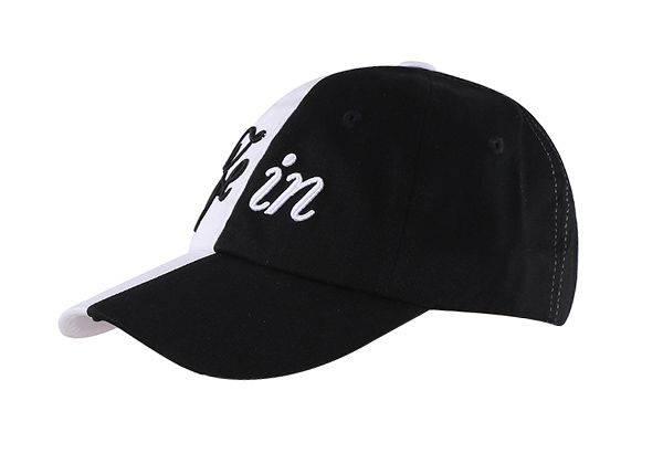 Slant of Black and White Baseball Cap