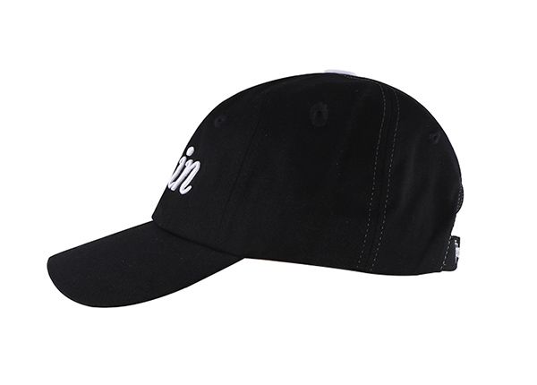 Side of Black and White Baseball Cap