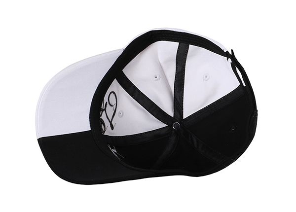 Inside of Black and White Baseball Cap