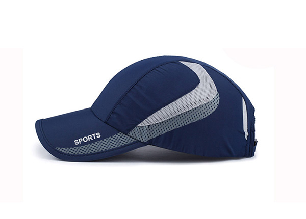 Side of Blue Long Bill Baseball Cap