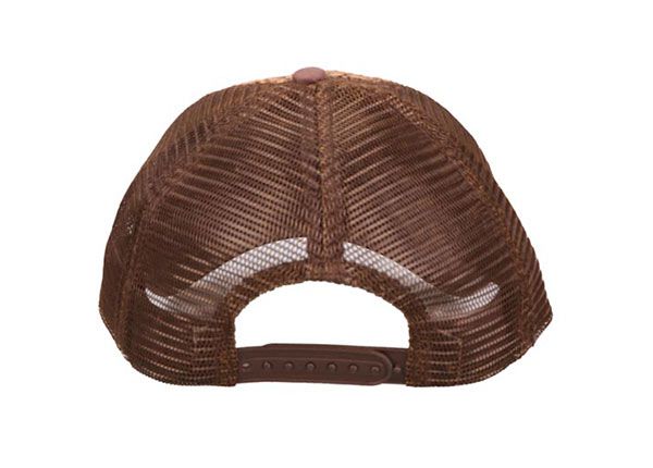 Back of Custom Brown Trucker Straw Baseball Hat