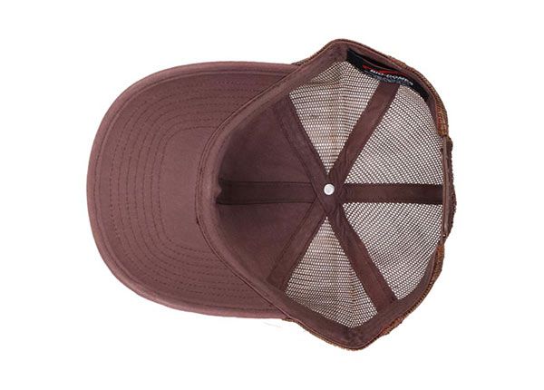 Inside of Custom Brown Trucker Straw Baseball Hat