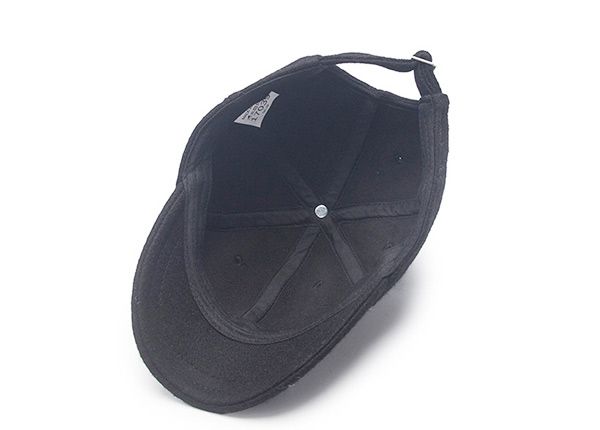 Inside of Blank Black Short Brim Baseball Cap