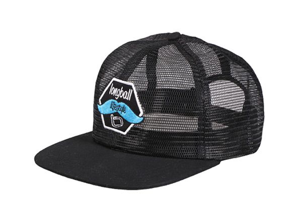 Slant of Custom Black All Mesh Baseball Cap