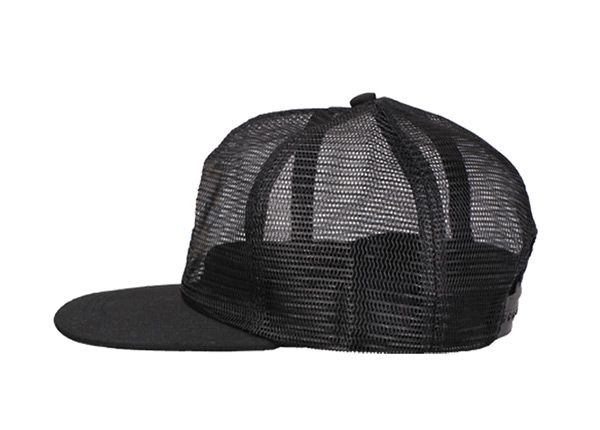 Side of Custom Black All Mesh Baseball Cap