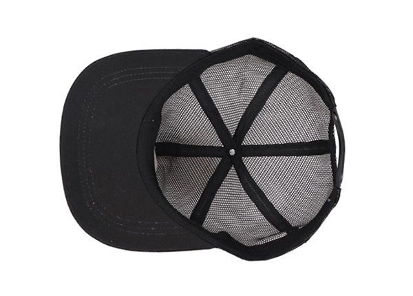 Inside of Custom Black All Mesh Baseball Cap