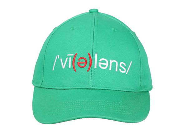 Front of Lime Green Baseball Cap with Embroidered Logo