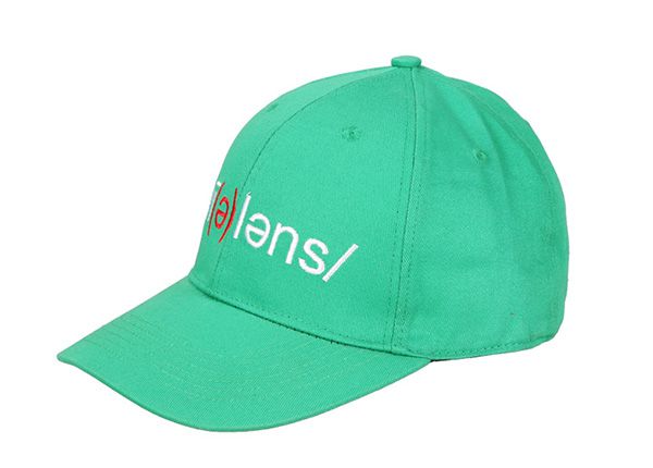 Slant of Lime Green Baseball Cap with Embroidered Logo