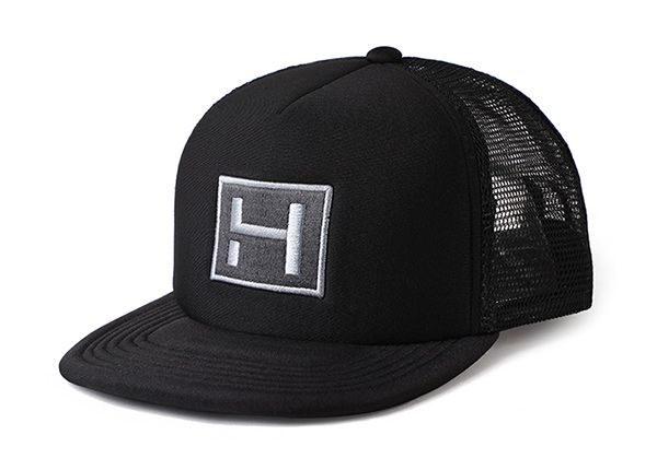 Slant of Black Mesh Back Snapback Hat