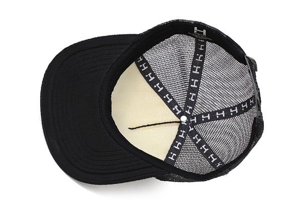 Inside of Black Mesh Back Snapback Hat