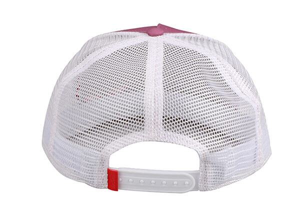 Back of Wine Red Blank 2 Tone Mesh Fitted Hat