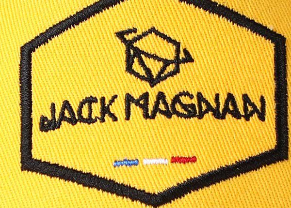Logo of 2D Embroidered Yellow Baseball Cap with Black Mesh Back