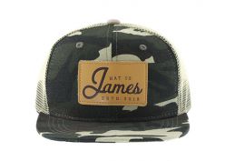 Mesh Military Cap With Leather Brim & Leather Patch Logo