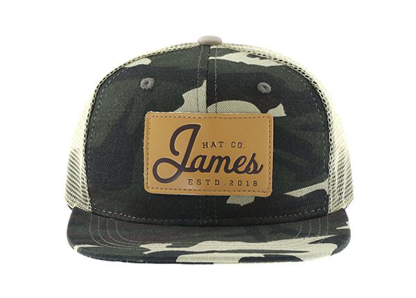 Front of Mesh Military Cap With Leather Brim