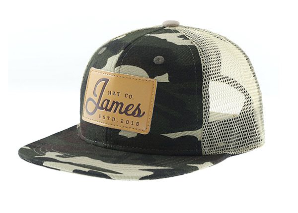Slant of Mesh Military Cap With Leather Brim