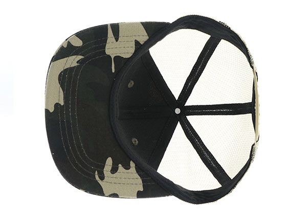 Inside of Mesh Military Cap With Leather Brim