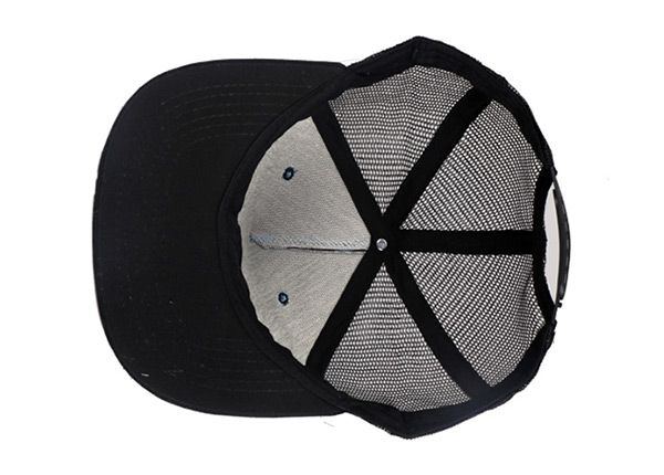 Inside of Vintage Foam Blank Flat Bill Trucker Hat