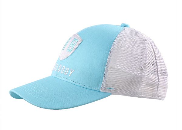 Slant of Teal Green Dad Trucker Hat with Grey Mesh Back