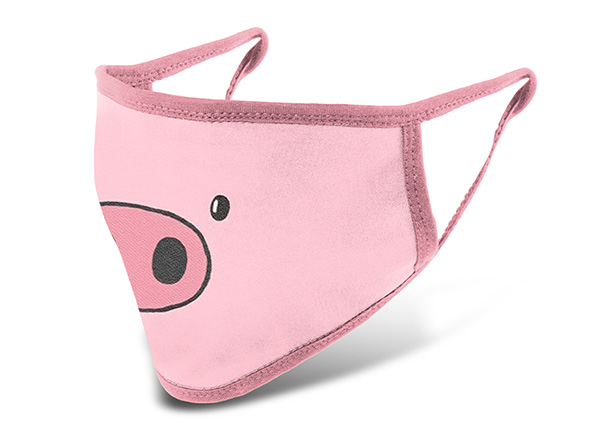 Reusable Cotton Face Mask Washable Pink Pig Cartoon Pattern Cloth Mask