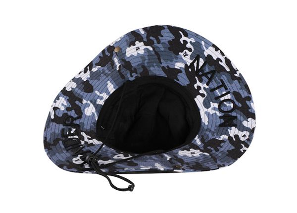 Inside of Camo Bucket Sun Hat with Wide Brim
