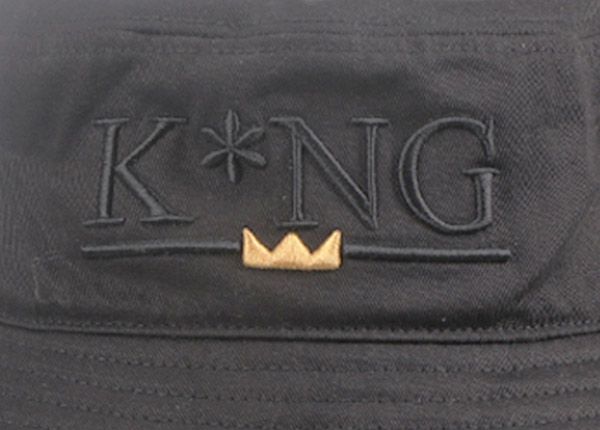 Logo of Hip Hop Black Fashion Bucket Hat with Embroidered King Logo